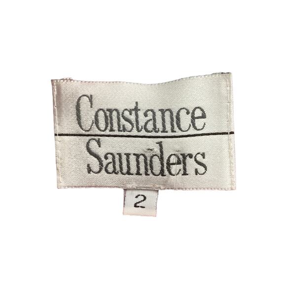 VTG Constance Saunders Blazer Women’s SZ 2 Flower Print Lined Gold Buttons Red - Picture 5 of 5